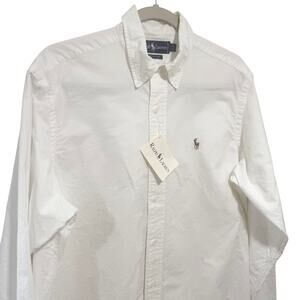 NWT Ralph Lauren Classic Fit Button Down Shirt White 100% Cotton Men’s 15.5 33
